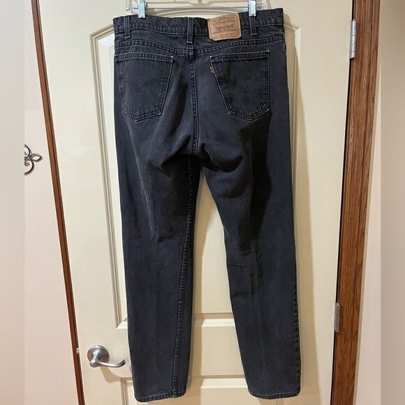 LEVI’S 90's Vintage 505 Black Straight Leg Jeans Men's Size 36x32 - Picture 2 of 3